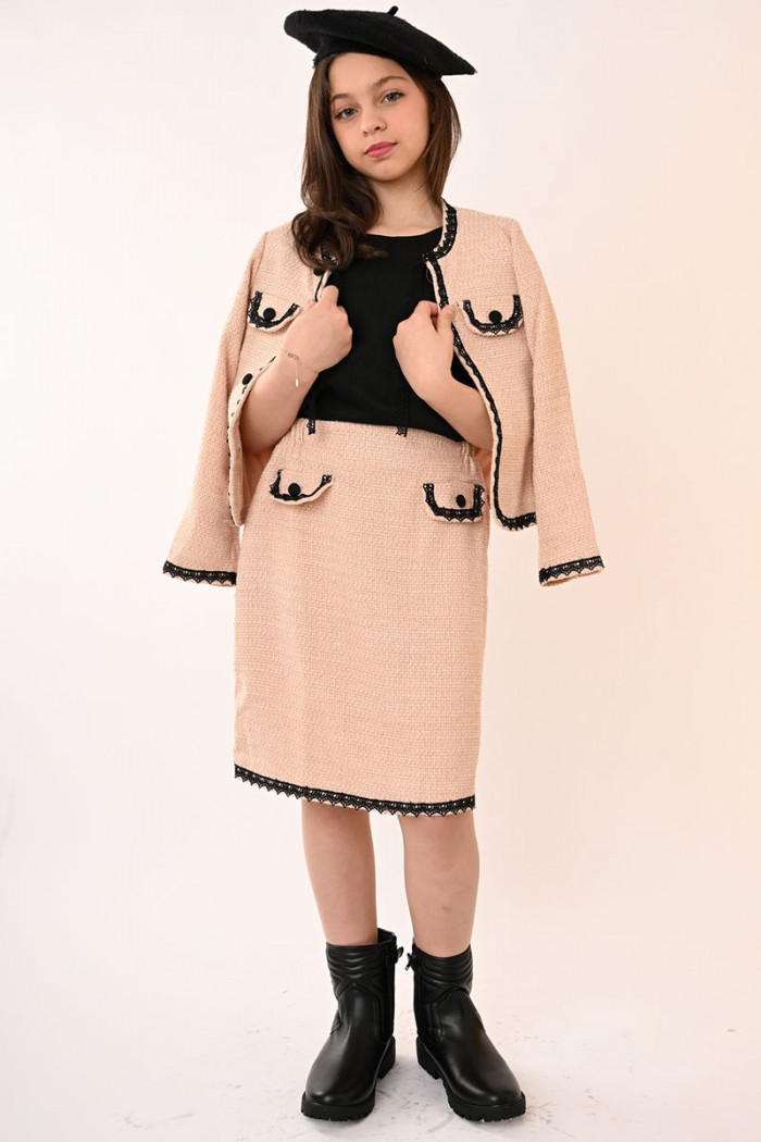 تيور شتوي بيج 20801 من Biscoti بسكوتي – فساتين بناتي أنيقة وفخمة