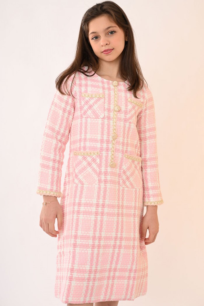 فستان شتوي لحمي 20798p من Biscoti بسكوتي – فساتين بناتي أنيقة وفخمة