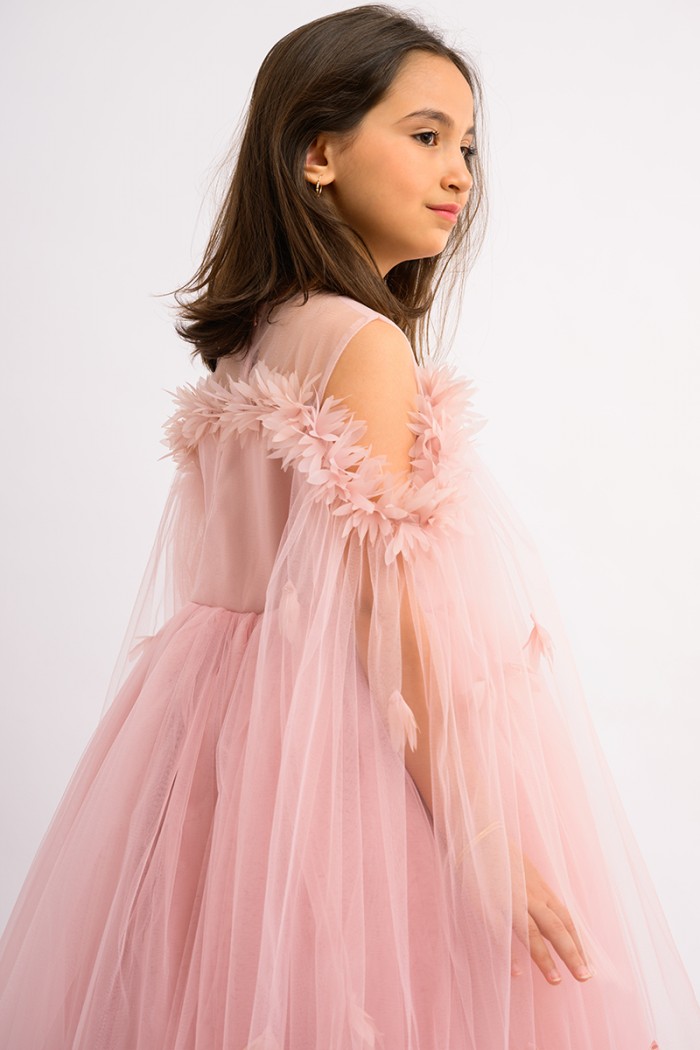 فستان  سهره بناتي لحمي KM/179-P من Biscoti بسكوتي – فساتين بناتي أنيقة وفخمة