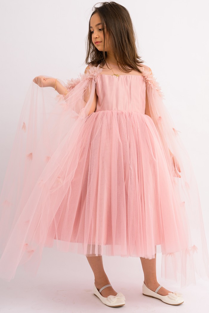 فستان  سهره بناتي لحمي KM/179-P من Biscoti بسكوتي – فساتين بناتي أنيقة وفخمة