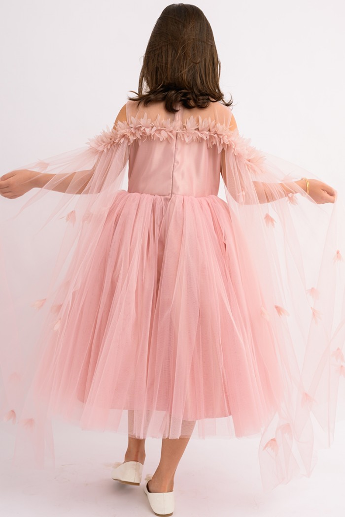 فستان  سهره بناتي لحمي KM/179-P من Biscoti بسكوتي – فساتين بناتي أنيقة وفخمة