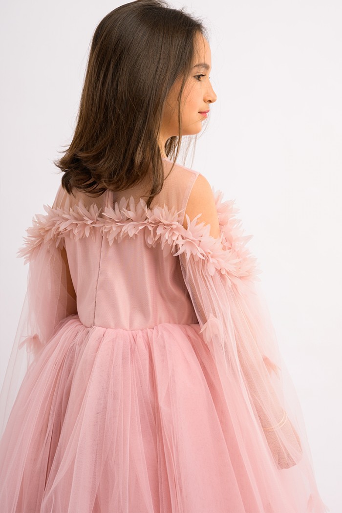 فستان  سهره بناتي لحمي KM/179-P من Biscoti بسكوتي – فساتين بناتي أنيقة وفخمة