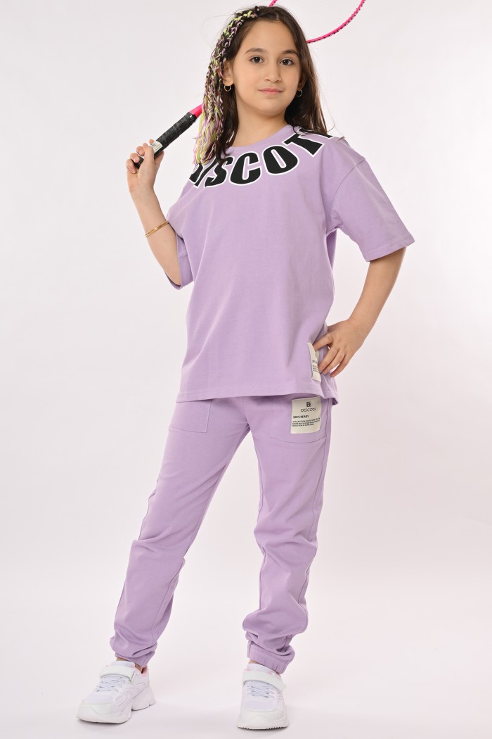 طقم بناتي  بنفسجي BI/2598 من Biscoti بسكوتي – فساتين بناتي أنيقة وفخمة