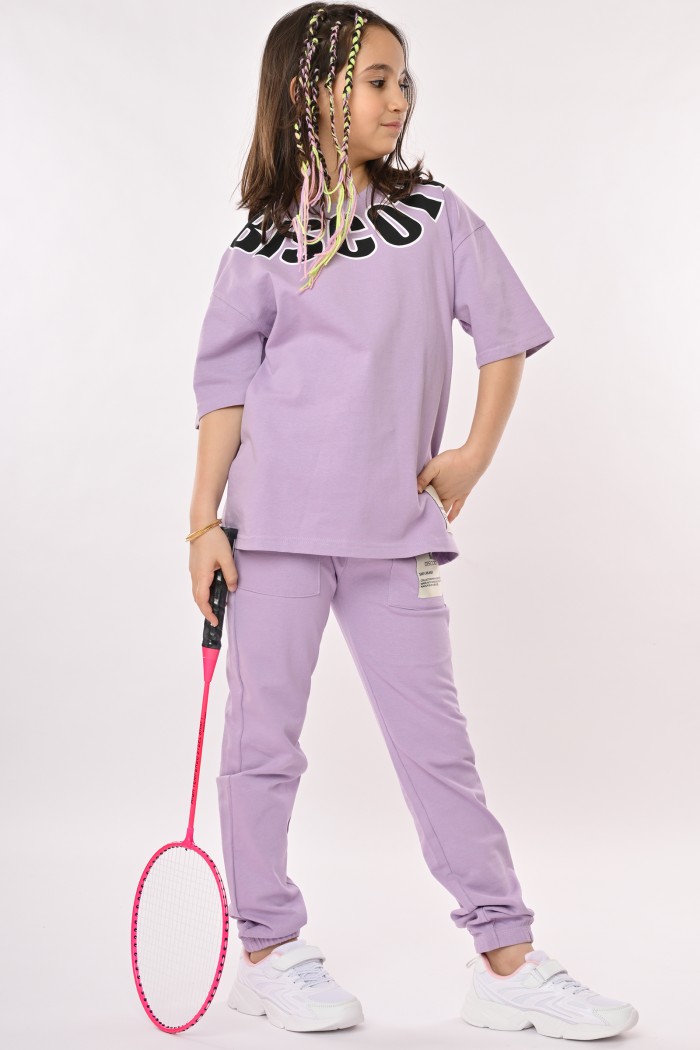 طقم بناتي  بنفسجي BI/2598 من Biscoti بسكوتي – فساتين بناتي أنيقة وفخمة