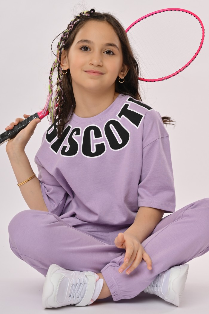 طقم بناتي  بنفسجي BI/2598 من Biscoti بسكوتي – فساتين بناتي أنيقة وفخمة