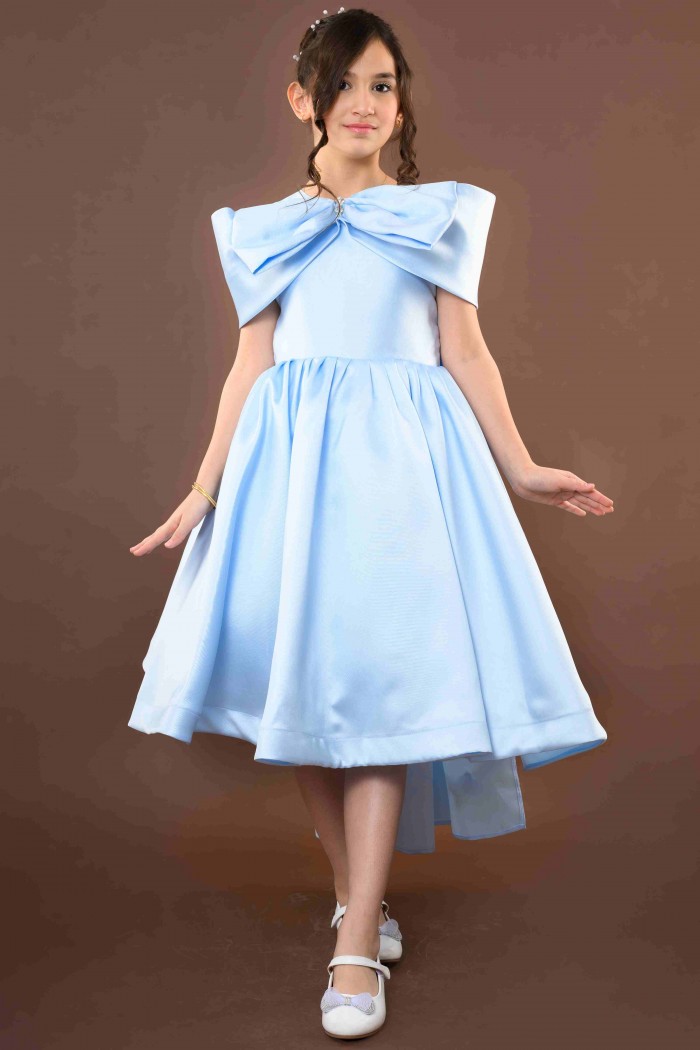 فستان بناتي سهرة سماوي ملكي  KM/222-S من Biscoti بسكوتي – فساتين بناتي أنيقة وفخمة