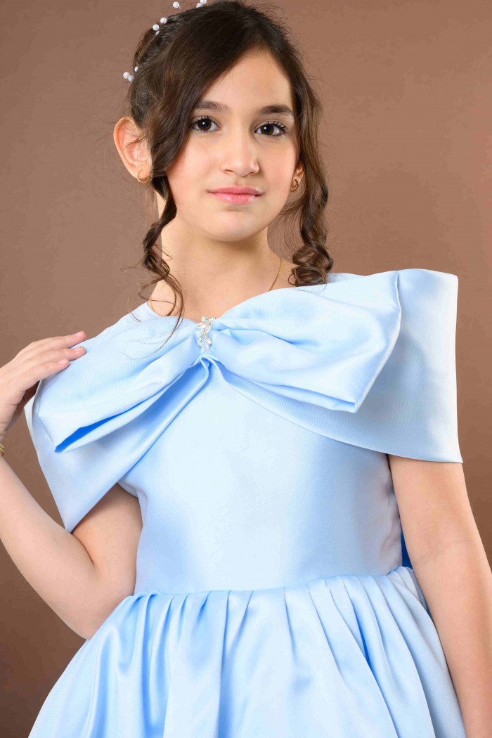 فستان بناتي سهرة سماوي ملكي  KM/222-S من Biscoti بسكوتي – فساتين بناتي أنيقة وفخمة