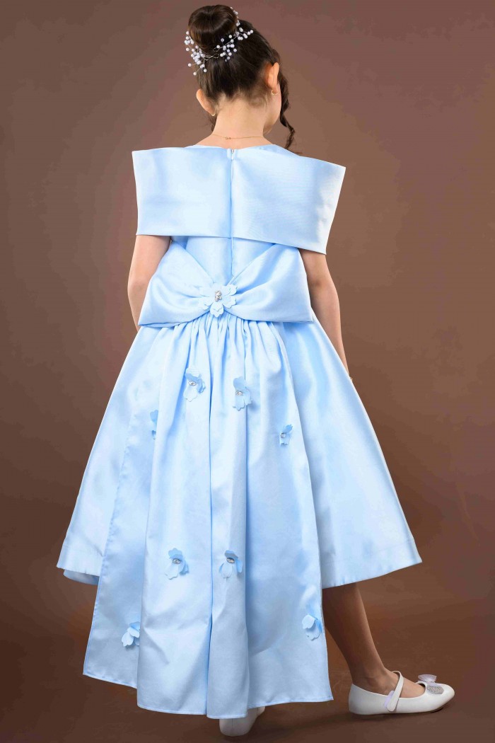 فستان بناتي سهرة سماوي ملكي  KM/222-S من Biscoti بسكوتي – فساتين بناتي أنيقة وفخمة