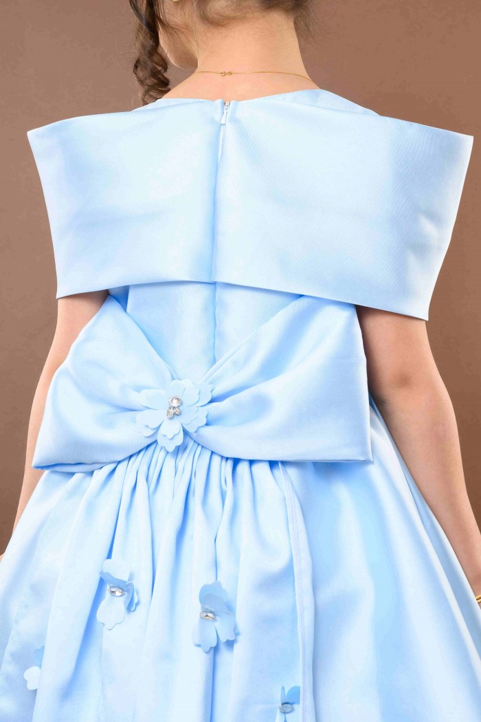 فستان بناتي سهرة سماوي ملكي  KM/222-S من Biscoti بسكوتي – فساتين بناتي أنيقة وفخمة