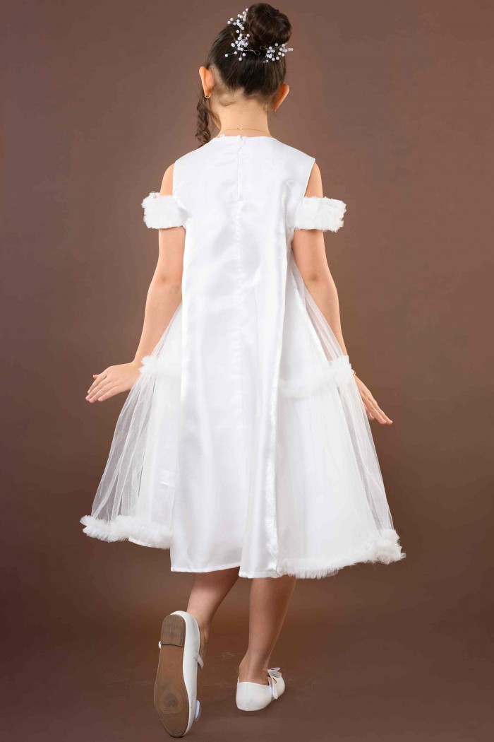 فستان بناتي سهرة ابيض  KM/208-W من Biscoti بسكوتي – فساتين بناتي أنيقة وفخمة