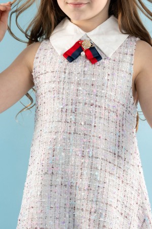 فستان تريكو كت بإطلالة أنيقة مع بروش متميز AN24135