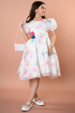 فستان مورد بتصميم ساحر مع شنطة أنيقة AN24211