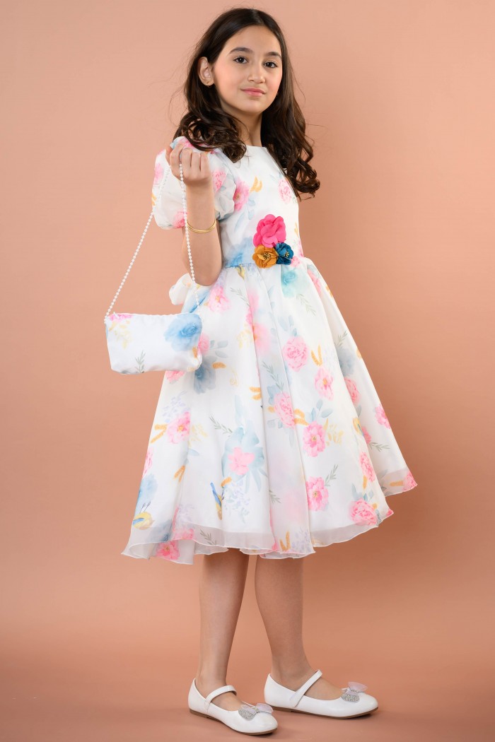 فستان مورد بتصميم ساحر مع شنطة أنيقة AN24211 من Biscoti بسكوتي – فساتين بناتي أنيقة وفخمة