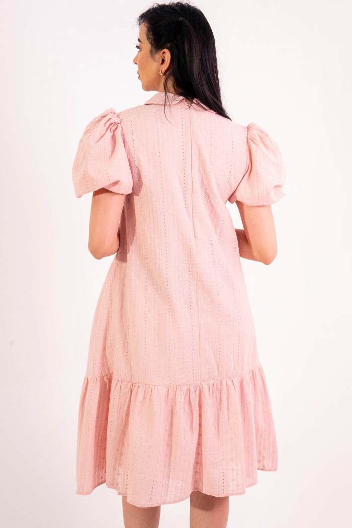 فستان لحمي فاخر بتصميم أنيق وأزرار ملكية AN24065 من Biscoti بسكوتي – فساتين بناتي أنيقة وفخمة