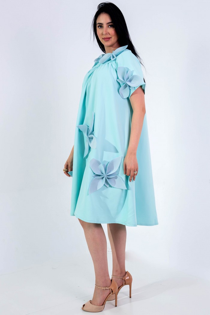 فستان تيفاني مع ورود بارزه AN24151 من Biscoti بسكوتي – فساتين بناتي أنيقة وفخمة