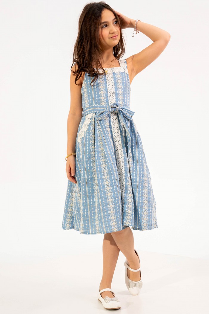 فستان سماوي ملكي مع تطريز أنيق AN24045 من Biscoti بسكوتي – فساتين بناتي أنيقة وفخمة