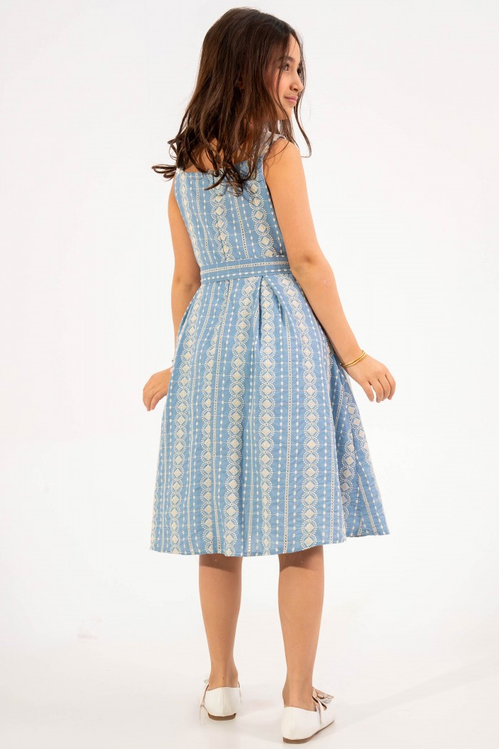 فستان سماوي ملكي مع تطريز أنيق AN24045 من Biscoti بسكوتي – فساتين بناتي أنيقة وفخمة