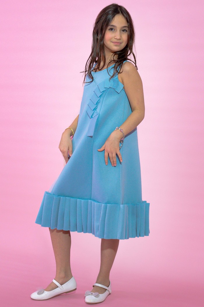 فستان سماوي طبي مع نهايات مميزة AN24114 من Biscoti بسكوتي – فساتين بناتي أنيقة وفخمة