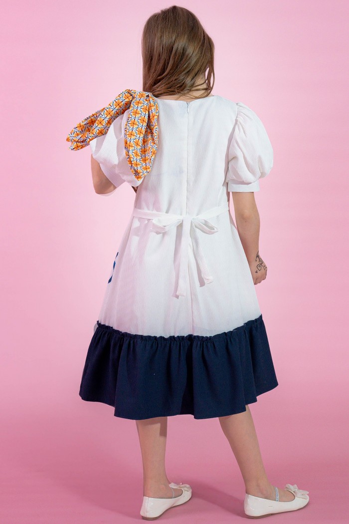 فستان مكسيكي أنيق مع فيونكة على الكتف AN24078 من Biscoti بسكوتي – فساتين بناتي أنيقة وفخمة