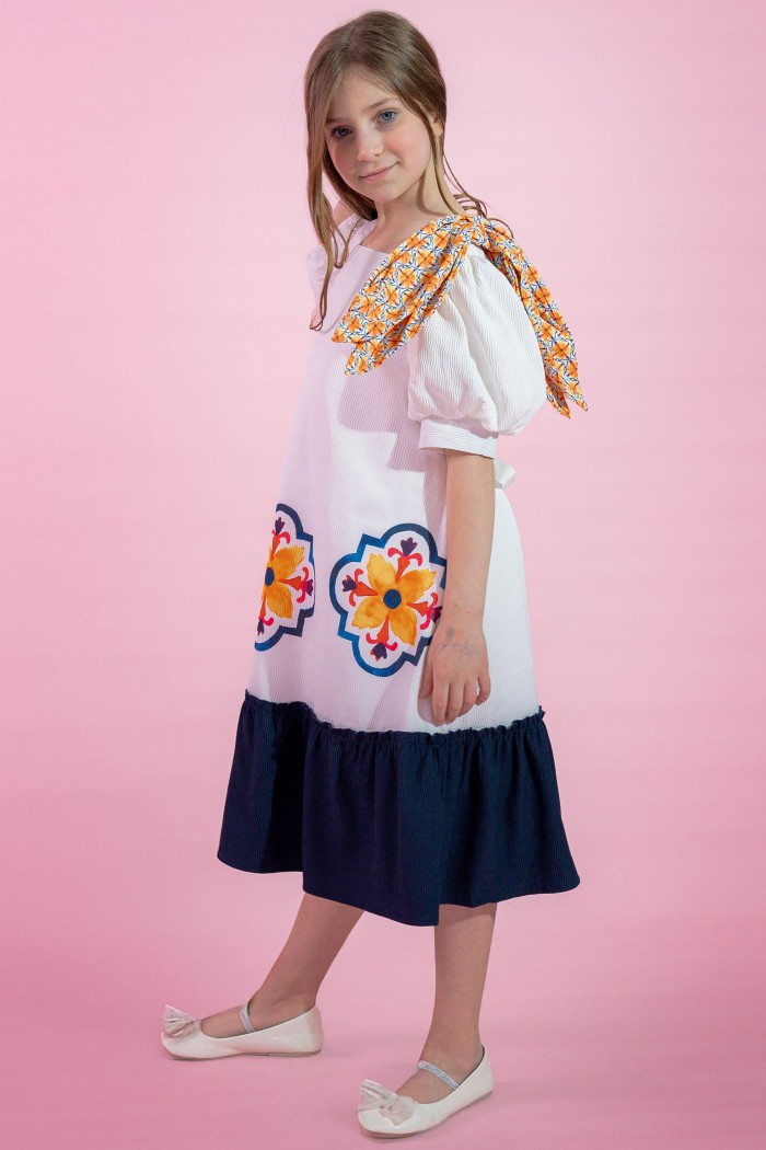 فستان مكسيكي أنيق مع فيونكة على الكتف AN24078 من Biscoti بسكوتي – فساتين بناتي أنيقة وفخمة