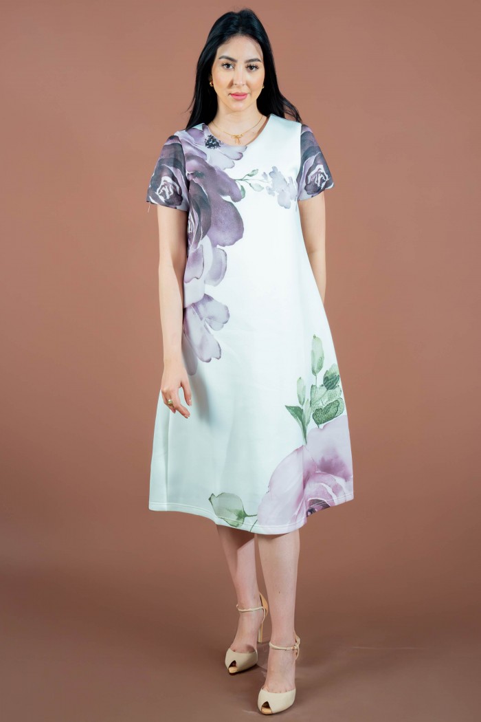 فستان طبي بنقشة ورود جميلة AN24122 من Biscoti بسكوتي – فساتين بناتي أنيقة وفخمة