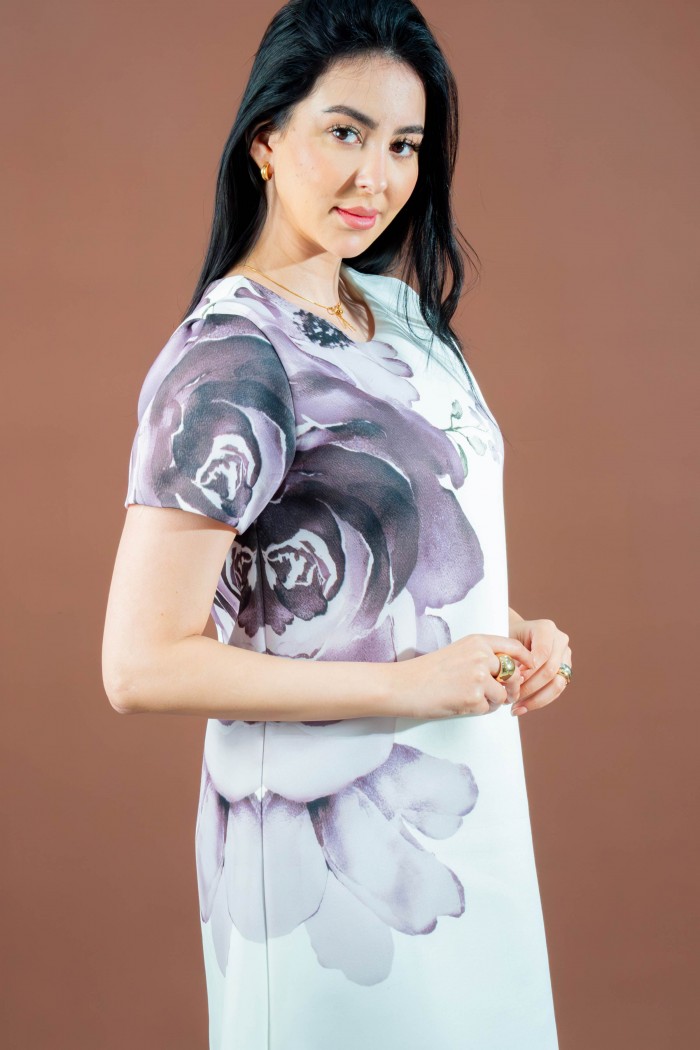 فستان طبي بنقشة ورود جميلة AN24122 من Biscoti بسكوتي – فساتين بناتي أنيقة وفخمة