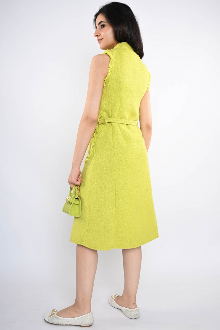 فستان كاجوال أنيق بلون الفستقي - AN24116 من Biscoti بسكوتي – فساتين بناتي أنيقة وفخمة