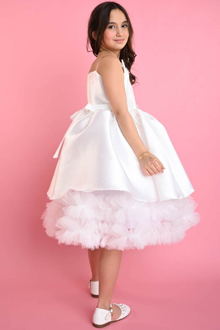 فستان سهرة أبيض بفصوص أنيقة من Biscoti بسكوتي – فساتين بناتي أنيقة وفخمة