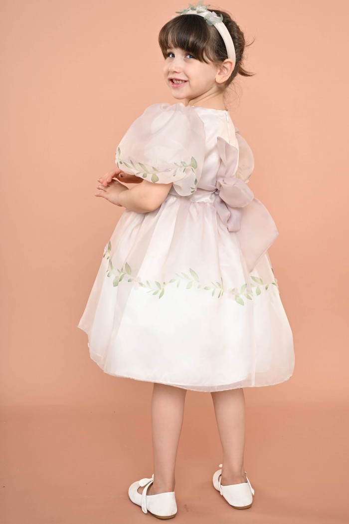 فستان سهرة ملكي مزخرف بالورود واللؤلؤ مع شنطة وطوق - AN24304 من Biscoti بسكوتي – فساتين بناتي أنيقة وفخمة