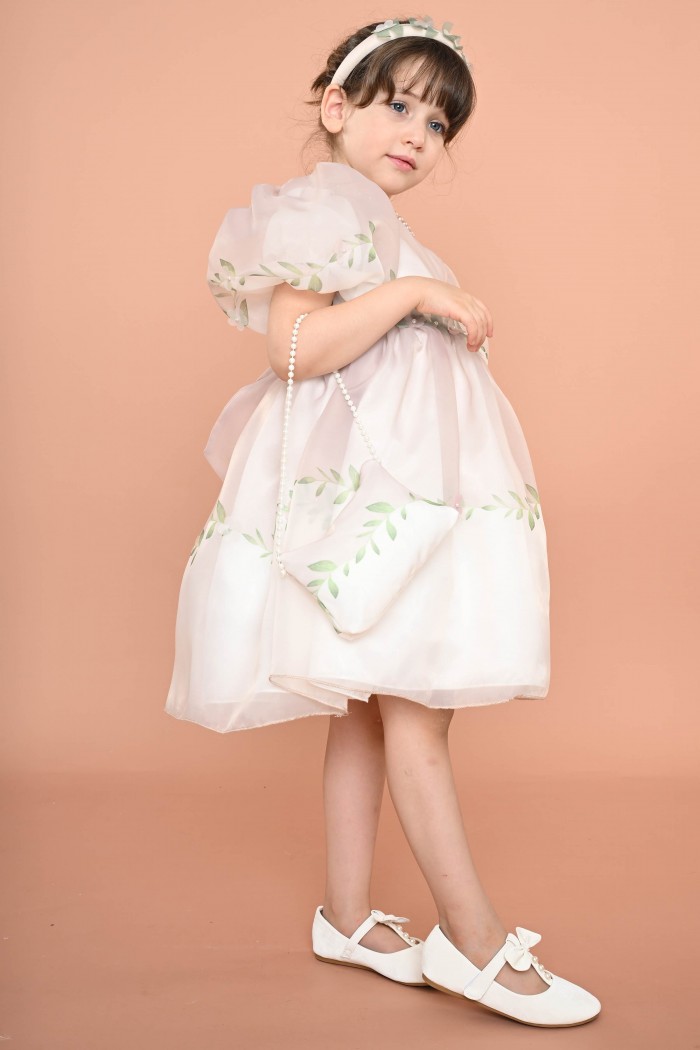 فستان سهرة ملكي مزخرف بالورود واللؤلؤ مع شنطة وطوق - AN24304 من Biscoti بسكوتي – فساتين بناتي أنيقة وفخمة