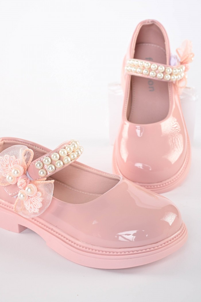 حذاء وردي مع لؤلؤة SH217B من Biscoti بسكوتي – فساتين بناتي أنيقة وفخمة