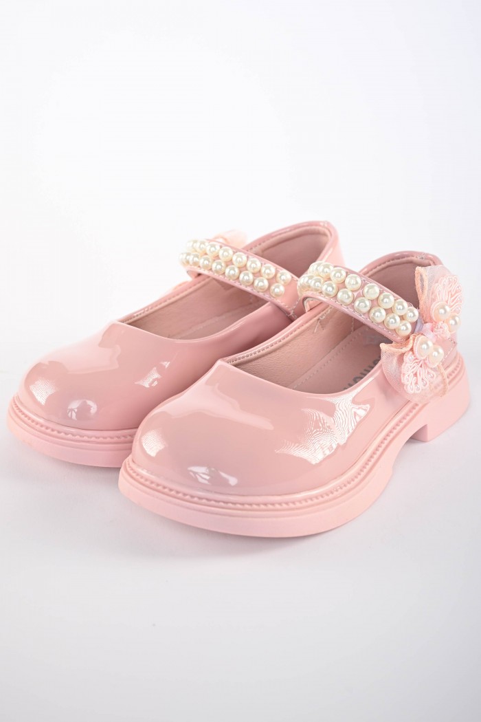 حذاء وردي مع لؤلؤة SH217B من Biscoti بسكوتي – فساتين بناتي أنيقة وفخمة