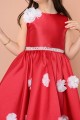 فستان بناتي احمر مع ورود بيضاء 12004R من Biscoti بسكوتي – فساتين بناتي أنيقة وفخمة