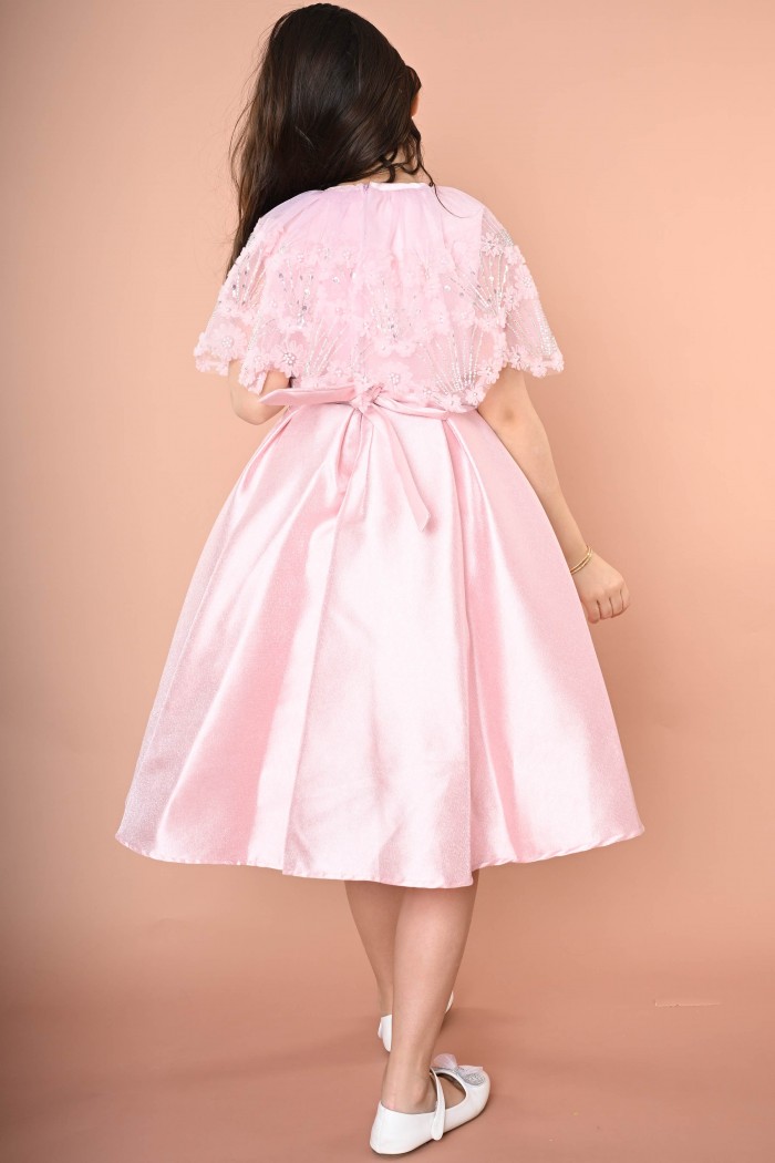 فستان بناتي وردي مع قصة أنيقة بالصدر RA2520 من Biscoti بسكوتي – فساتين بناتي أنيقة وفخمة