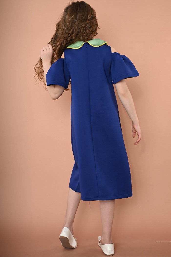 فستان كحلي أنيق بتصميم رمضاني AN24150 من Biscoti بسكوتي – فساتين بناتي أنيقة وفخمة