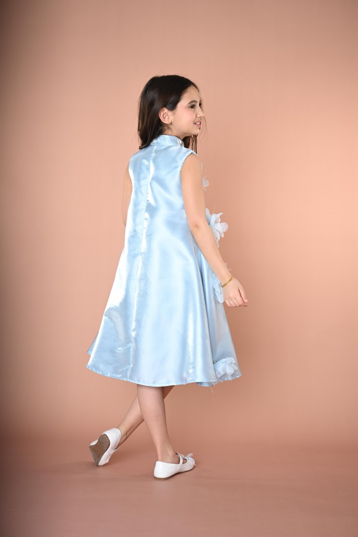 فستان بناتي سماوي انيق مع ورود بارزه متفرغة  AN24400 من Biscoti بسكوتي – فساتين بناتي أنيقة وفخمة