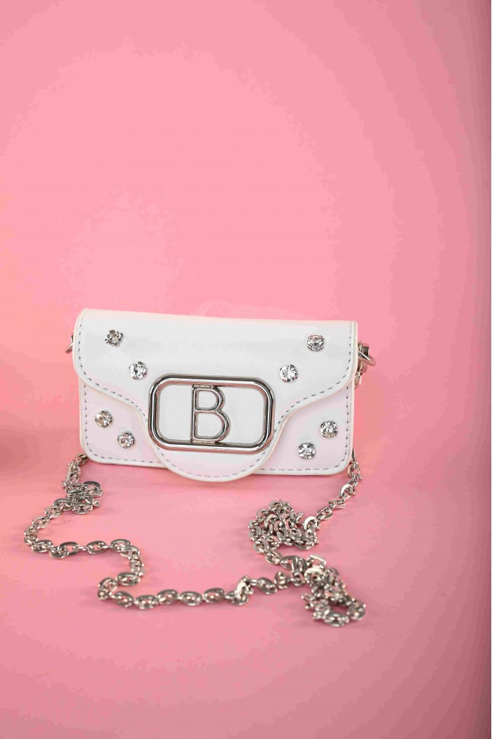 شنطة بسكوتي أنيقة  ابيض مع فص لامع جميل BG-A1-W من Biscoti بسكوتي – فساتين بناتي أنيقة وفخمة