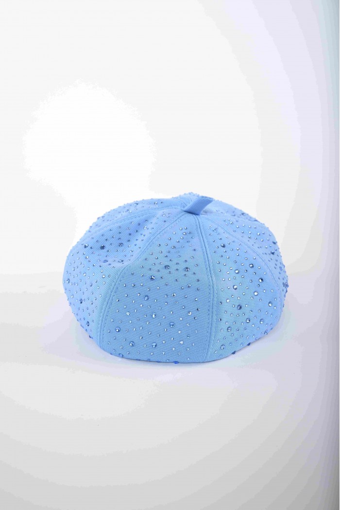 قبعة  بسكوتي زرقاء مزينة بالكريستال اللامع H1-S من Biscoti بسكوتي – فساتين بناتي أنيقة وفخمة