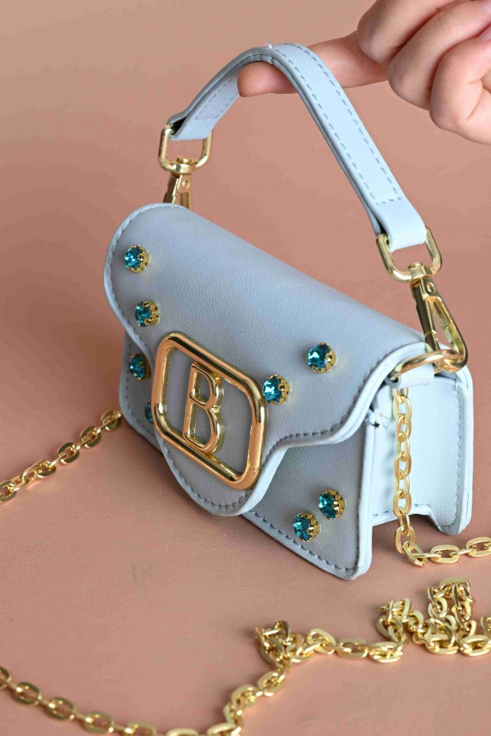 شنطة بسكوتي أنيقة زرقاء مع فص لامع جميل  BG-1A-BL من Biscoti بسكوتي – فساتين بناتي أنيقة وفخمة