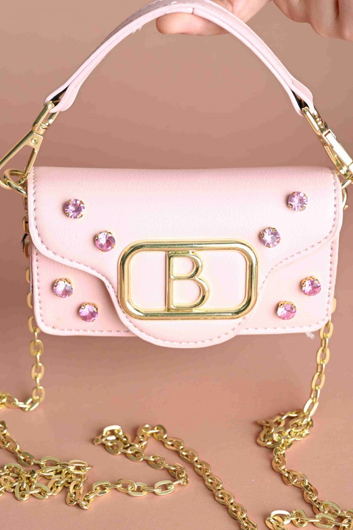 شنطة بسكوتي أنيقة لحمي  مع فص لامع جميل  BG-1A-P من Biscoti بسكوتي – فساتين بناتي أنيقة وفخمة