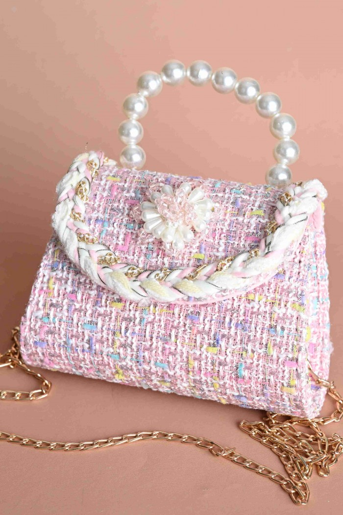 شنطة بسكوتي انيقة مع لؤلؤ و تزينات جميلة  BG-AN24131 من Biscoti بسكوتي – فساتين بناتي أنيقة وفخمة