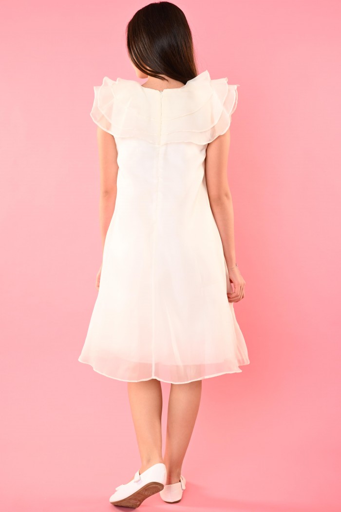 فستان سكّري أنيق بتطريز راقٍ على الصدر – AN25015 من Biscoti بسكوتي – فساتين بناتي أنيقة وفخمة