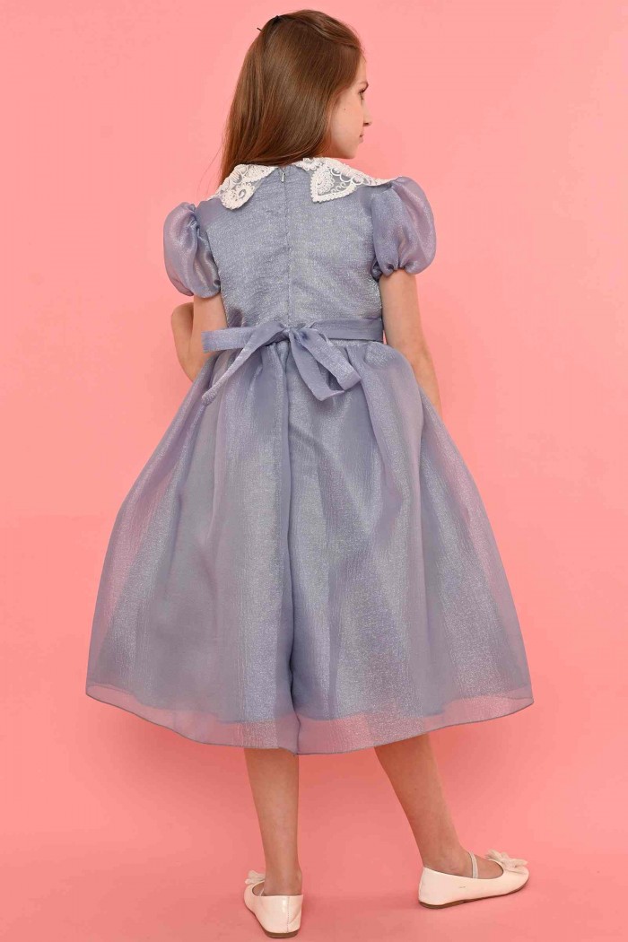 فستان  سهره صيفي  رمادي KM/232-J من Biscoti بسكوتي – فساتين بناتي أنيقة وفخمة