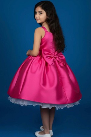 فستان بناتي فوشي مع قصة عصرية  كشكش في الاسفل RA2502-PP