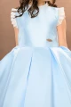 فستان بناتي سهرة سماوي بنهايات بيضاء RA2438-S