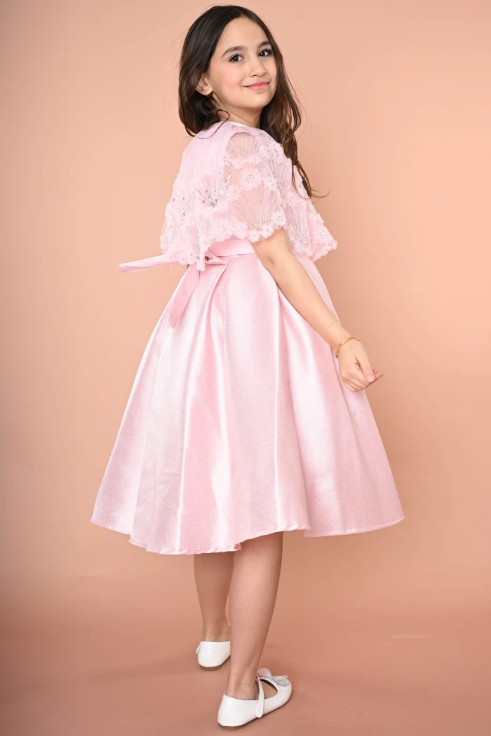 فستان بناتي وردي مع قصة أنيقة بالصدر RA2520 من Biscoti بسكوتي – فساتين بناتي أنيقة وفخمة