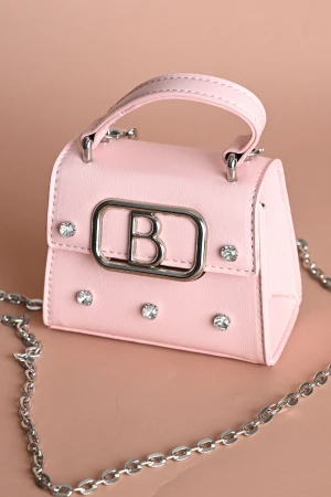 شنطة بسكوتي لحمي مزخرفة بالمجوهرات S-BG-24073-A-P