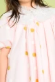 فستان زهري فاخر بأكمام وتفاصيل قطنية دائرية مع فيونكة – AN25025