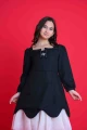 فستان بناتي اسود أنيق بتصميم طبقات وقصة علوية مميزة AN26047